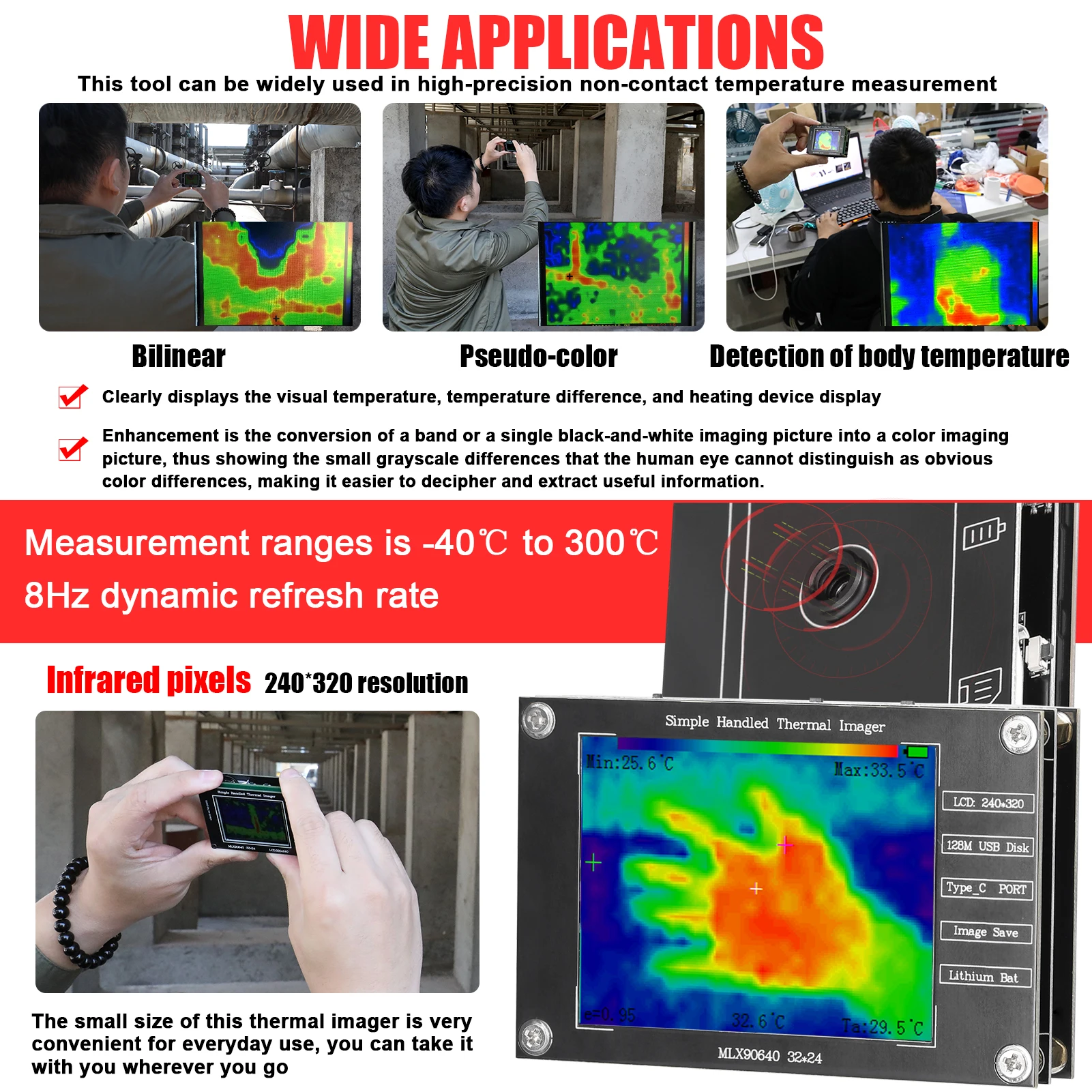 32*24 サーマルイメージャー -40 ℃   300まで - Thermal Imaging Camera Pcb Repair のレビューと価格